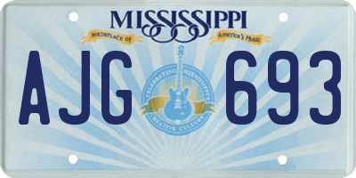 MS license plate AJG693