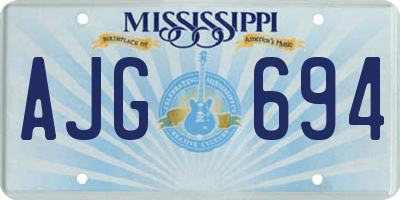 MS license plate AJG694