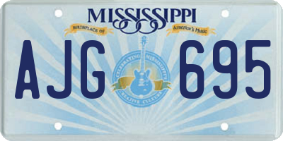 MS license plate AJG695