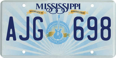 MS license plate AJG698