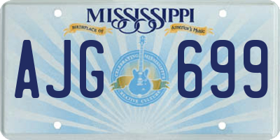 MS license plate AJG699
