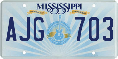 MS license plate AJG703