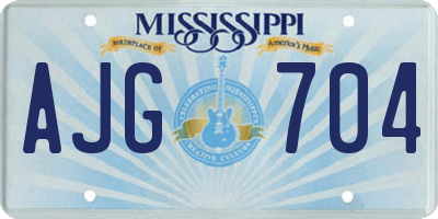 MS license plate AJG704
