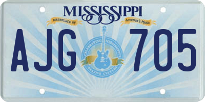 MS license plate AJG705