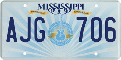 MS license plate AJG706