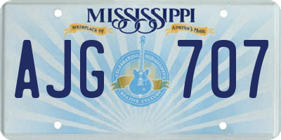 MS license plate AJG707