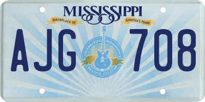 MS license plate AJG708