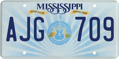 MS license plate AJG709