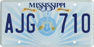 MS license plate AJG710