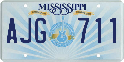 MS license plate AJG711