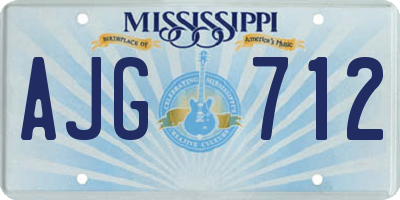 MS license plate AJG712