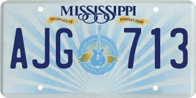 MS license plate AJG713