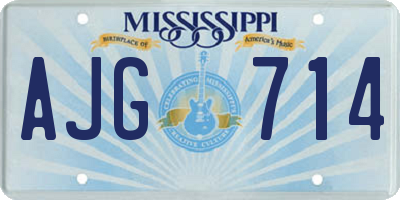 MS license plate AJG714