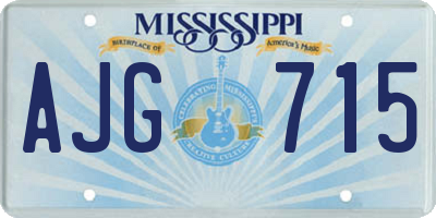 MS license plate AJG715