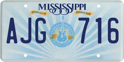 MS license plate AJG716