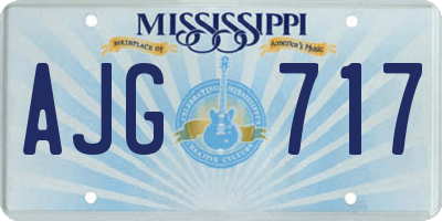 MS license plate AJG717