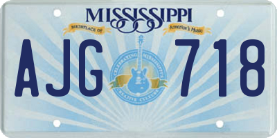 MS license plate AJG718
