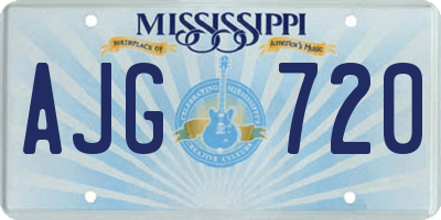 MS license plate AJG720