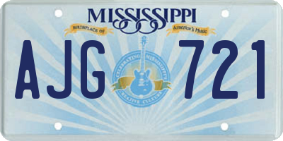 MS license plate AJG721