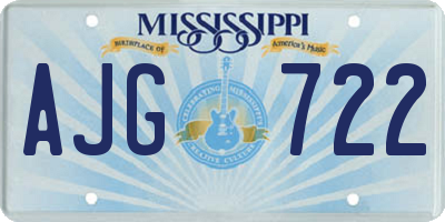 MS license plate AJG722