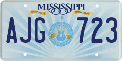 MS license plate AJG723