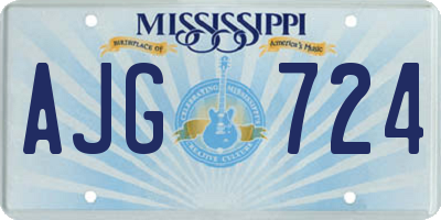 MS license plate AJG724