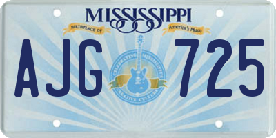 MS license plate AJG725