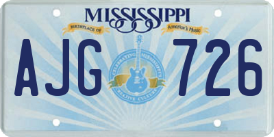 MS license plate AJG726