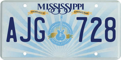 MS license plate AJG728