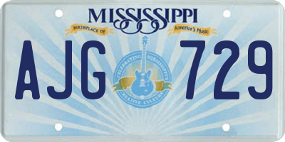 MS license plate AJG729