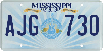 MS license plate AJG730