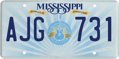 MS license plate AJG731
