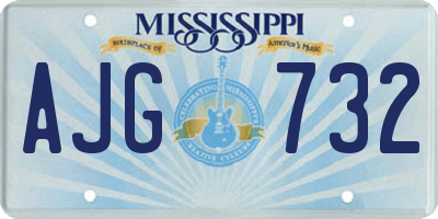 MS license plate AJG732