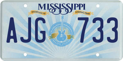 MS license plate AJG733