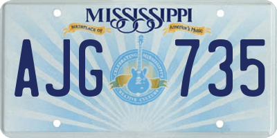 MS license plate AJG735