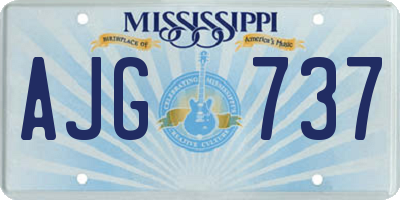 MS license plate AJG737