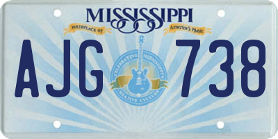 MS license plate AJG738
