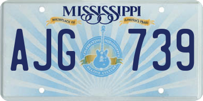 MS license plate AJG739