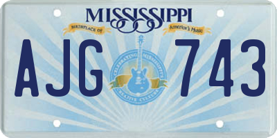 MS license plate AJG743