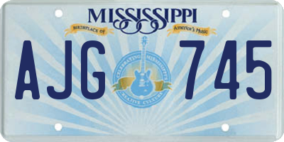 MS license plate AJG745