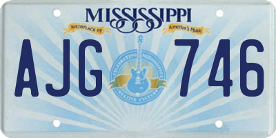 MS license plate AJG746