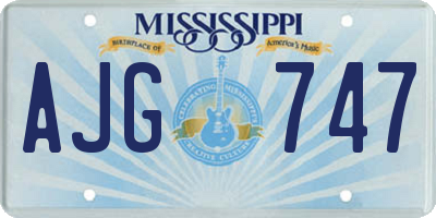 MS license plate AJG747