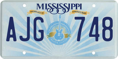MS license plate AJG748