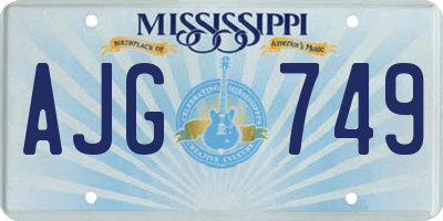 MS license plate AJG749