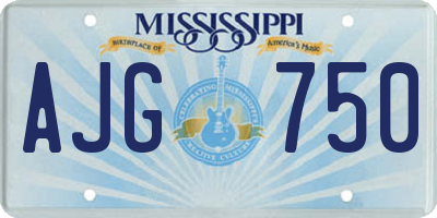 MS license plate AJG750