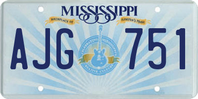 MS license plate AJG751