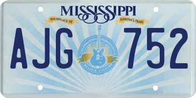 MS license plate AJG752