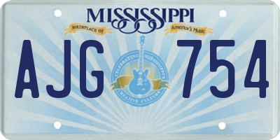 MS license plate AJG754