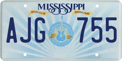 MS license plate AJG755