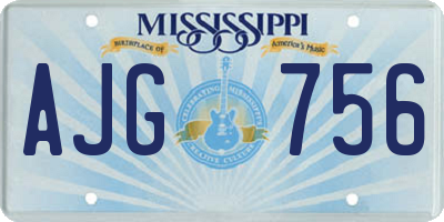 MS license plate AJG756